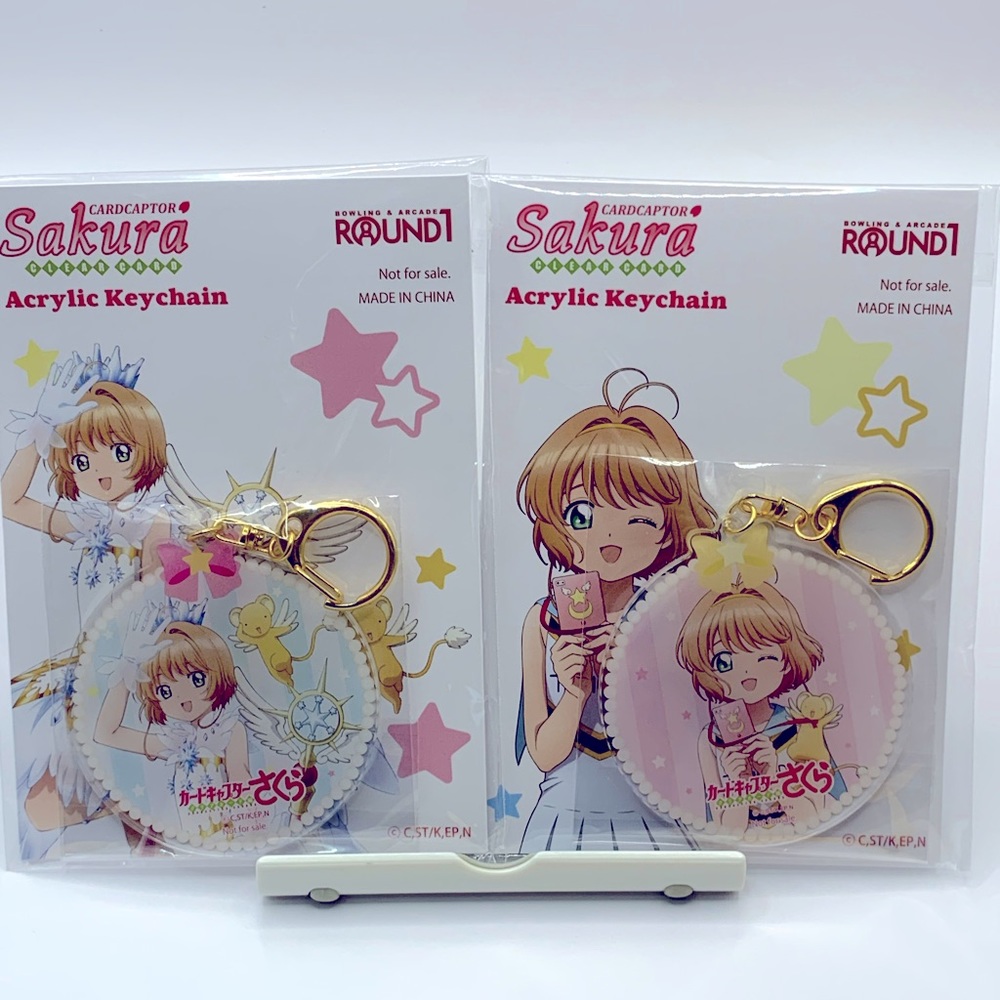 Cardcaptor Sakura Acrylic Clear Fukuya Round 1 Keychain Set